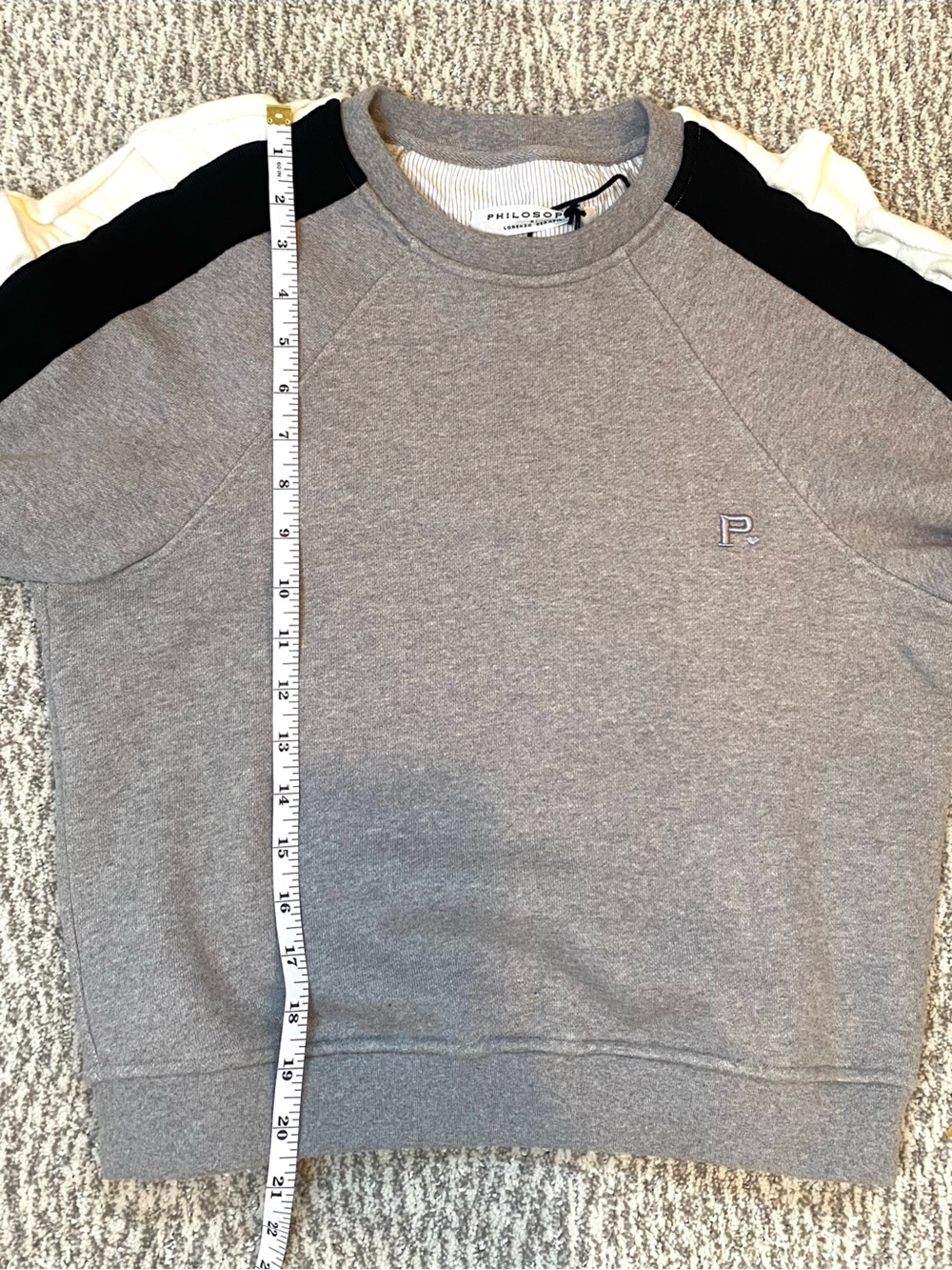Philosophy di Lorenzo Serafini Gray Designer Ruffle Sleeve Sweatshirt NWT XS - Picture 8 of 10
